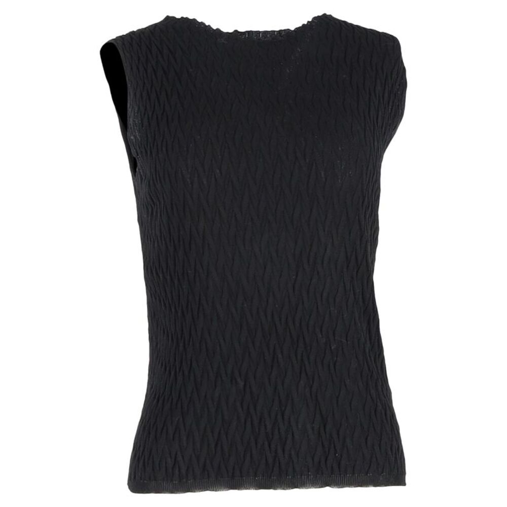 Missoni Textured Knit Tank Top in Black Cotton